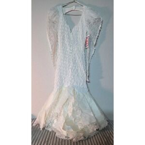 Vtg NOS ONON 80s Lace Sequins 100% Acetate Dress Formal Small Sz 3 USA Made NWT